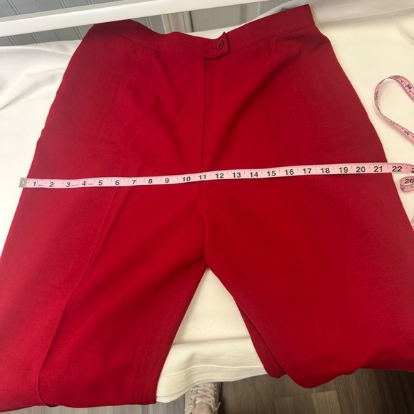 Jones New York Preppy 100% Pure New Wool Red Trouser Straight leg Pants size 12 - Picture 10 of 13